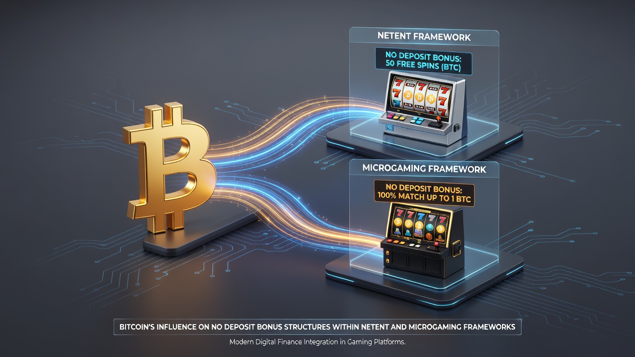 Microgaming and NetEnt casino interfaces showing Bitcoin bonus options